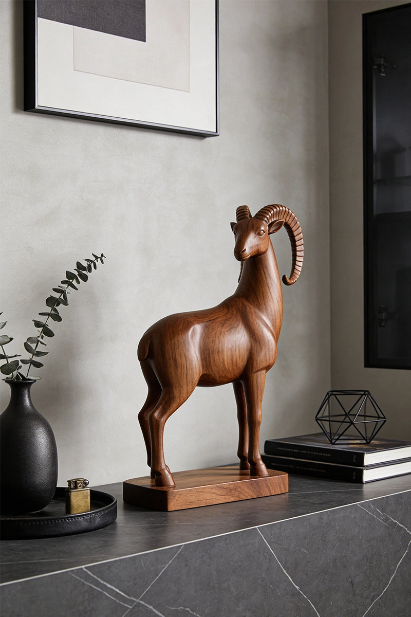 Goat Wooden Art Sculpture #WAN049