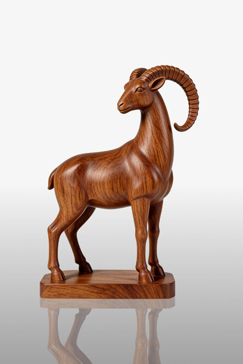 Goat Wooden Art Sculpture #WAN049