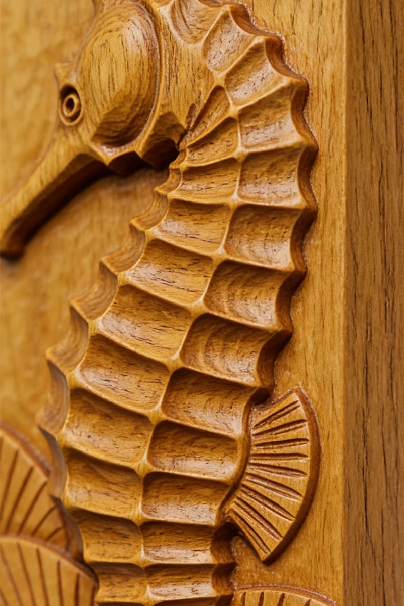 Seahorse Wood Carving Wall Art #WAN056