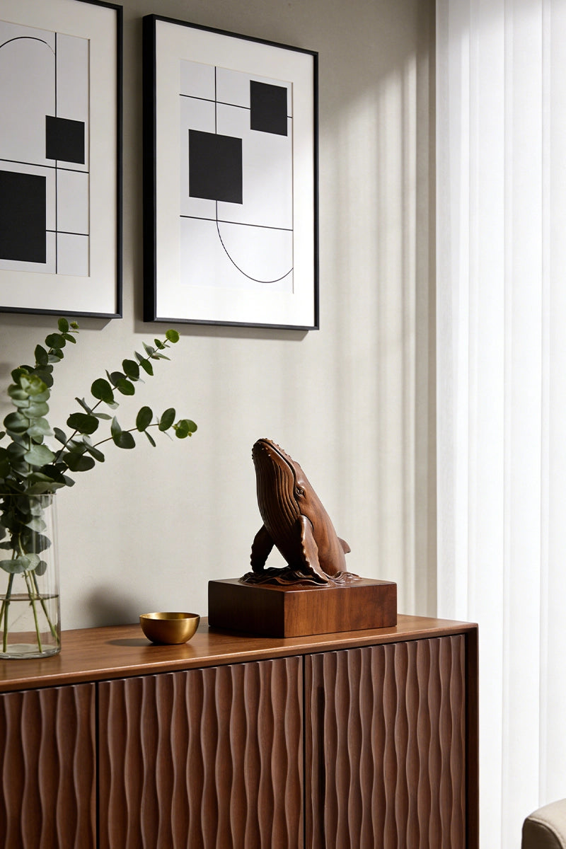 Humpback Whale Wood Sculpture #WAN057